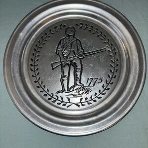 Vintage 1775 Decorative Pewter Plate